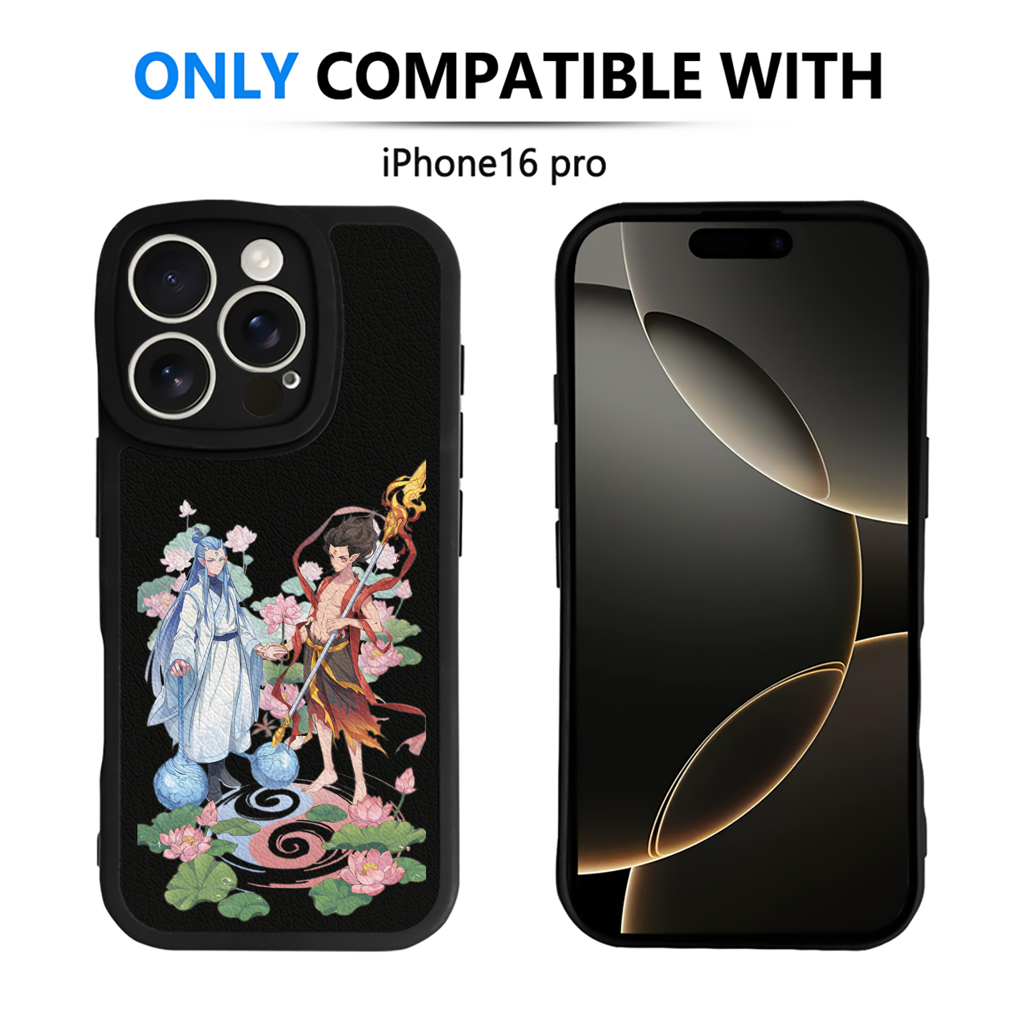 （画像用） Ne Zha 2 ナタ 魔童の大暴れ 【iPhone 16シリーズ対応】シリコンスマホケース（レザー調） 材質：シリコン